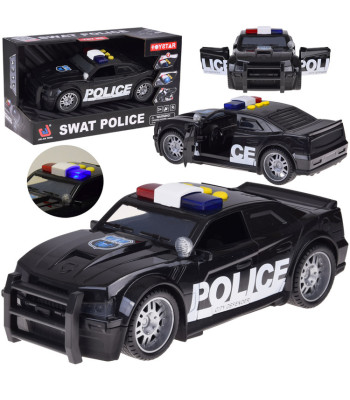 Policijos automobilis su šviesos ir garso efektais