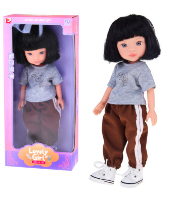 Lovely Girl lėlė su trumpais juodais plaukais sportinėje aprangoje 33cm ZA5849