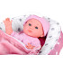 Lėlė kūdikis su lovyte rožiniame rūbelyje