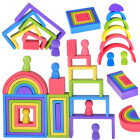 Medinė Montessori dėlionė - įvairių formų elementai ZA5859