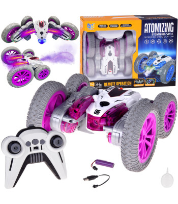 Nuotoliniu būdu valdomas SUPER GREITAS automobiliukas STUNT - su vandens garais ir šviesa RC0729