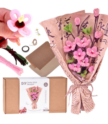 Kūrybinis rinkinys „Pasidaryk pats“: Medžiaginis gėlių puokštė - Japoninė vyšnia