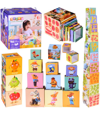 Edukacinės šešiakampės dėlionės vaikams – kūrybiška dėlionė 10 vnt.