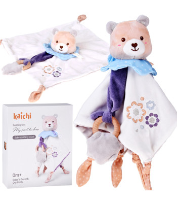 Milutka Minkštas Meškiukas Su Antklode Ir Kramtuku Dovana Kūdikio Pirmosioms Dienoms