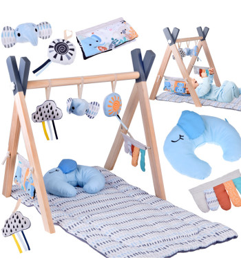 Medinis stovai ir edukacinė gimnastikos kilimėlis naujagimiams