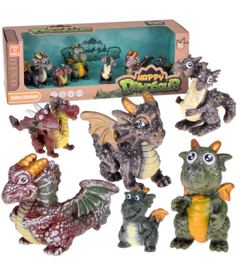 Pasakų Drakonų Figūrėlių Rinkinys 6 vnt. Magiškos Būtybės