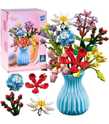 Techninių kaladėlių rinkinys „Lauko gėlių puokštė vazone“