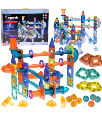 Šviečiantys magnetiniai blokai 3D - Sukurk rutulio trasą KULODROM 116 elementų ZA5894