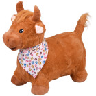 Pliušinis šokinėjantis jautukas su šalikėliu ir pompa