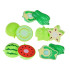 Daržovių ir vaisių pjaustymo rinkinys su lipukais + spalvų mokymasis - 34 elementai