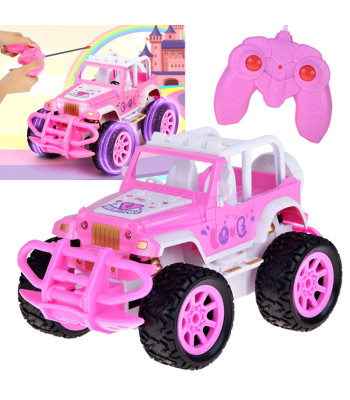 Žaislinis Rožinis Visureigis Automobilis Mergaitėms su Nuotolinio Valdymo Pultu