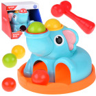 Žaislas edukacinis dramblys su kaladėlėmis ir plaktuku