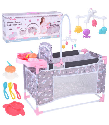 Lėlių rinkinys 2 viename: lovelė ir maitinimo kėdutė Sweet Dream