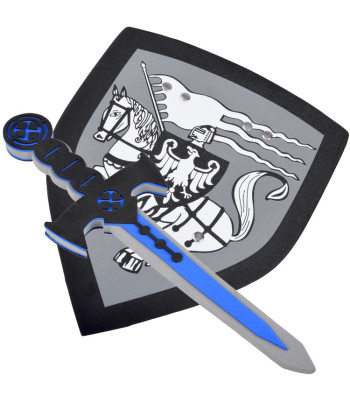 Riterio rinkinys su skydu ir kardu iš putplasčio – Saugus nuotykis