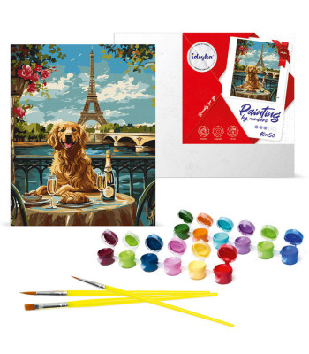 Tapybos rinkinys pagal skaičius „Retrieveris Paryžiuje“ KHO6627 40x50 AP0060