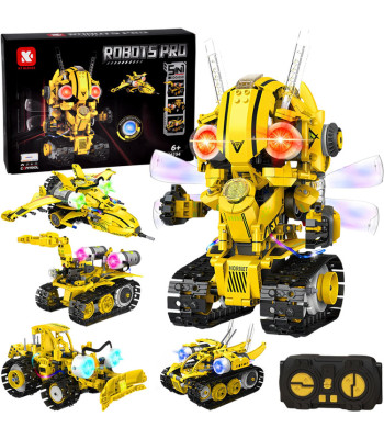 Techniniai Blokai Robots Pro 5in1 Rinkinys Pultas + LED Šviesa 673 el.