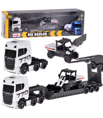 Maisto Licencijuotas Metalinis Automobilis SCANIA 770S + Puspriekabė Buldozeris