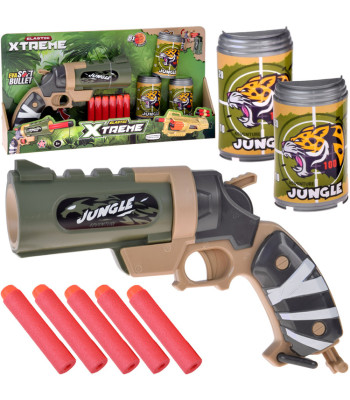 Pistoletas su minkštomis kulkomis ir skardinės - vaikams