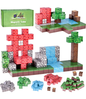 Magnetiniai konstravimo blokeliai 144 vnt. kubeliai pikseliai