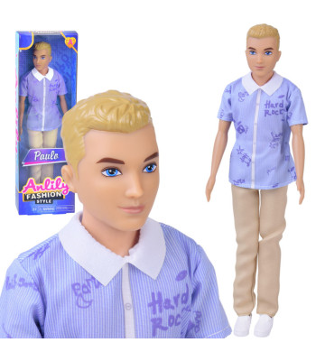 Anlily Lėlė Berniukas Blondinas Paulo su Marškiniu ir Šviesiomis Kelnėmis ZA6006 A