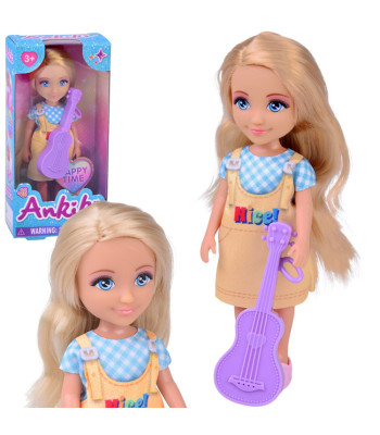 Ankiki lėlė su gitara - žavinga maža muzikinė lėlytė 14 cm