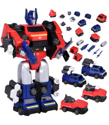 Magnetinis transformuojantis robotas 2-in-1 – didelė figūrėlė su priedais