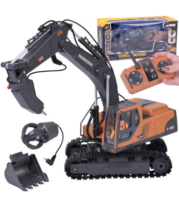 3-in-1 nuotoliniu būdu valdoma ekskavatorius