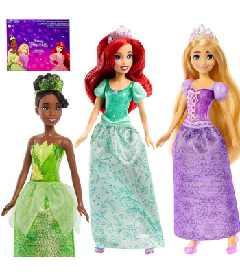 Mattel Disney Princesės Lėlių Rinkinys: Ariel, Tiana, Rapunzel