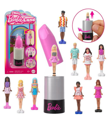 Mattel Mini Barbie Land Lėlė staigmena lūpdažio pavidale Barbie arba Ken ZA6037
