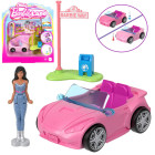 Mattel Mini BarbieLand Lėlė su automobiliu kabrioletu