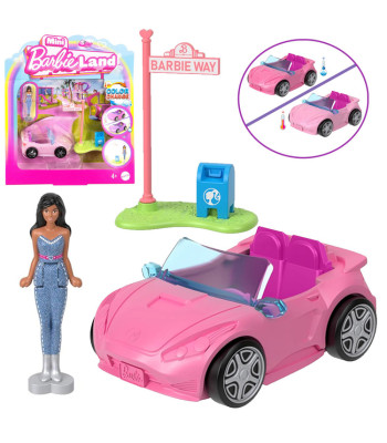 Mattel Mini BarbieLand Lėlė su automobiliu kabrioletu