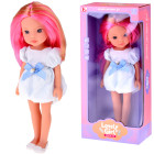 Lovely Girl lėlė su rožiniu sruogu baltame suknele 33 cm ZA5850