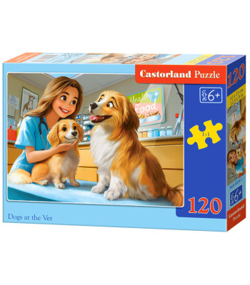 Dėlionė 120 dalių Šunys pas veterinarą