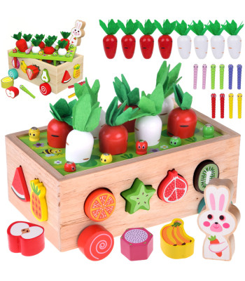 Montessori Medinis Vežimėlis su Įrankiais