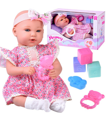 Interaktyvi lėlė kūdikis 46cm - alyvinė suknelė + priedai ZA5834