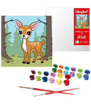 Piešimo pagal skaičius rinkinys vaikams 25x25cm KHO6193 Magiškas elnias