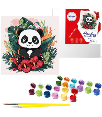 Tapyba pagal numerius 30x30cm vaikams KHO1261 Panda tropikuose AP0085