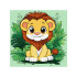 Tapyba pagal skaičius 30x30cm KHO1272 Linksmas liūtukas AP0087