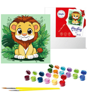 Tapyba pagal skaičius 30x30cm KHO1272 Linksmas liūtukas AP0087