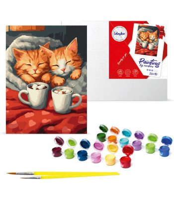 Dažymo rinkinys pagal skaičius 30x40cm Įsimylėję katinai