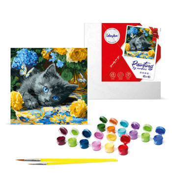 Mėlynaakio kačiuko dažymas pagal skaičius