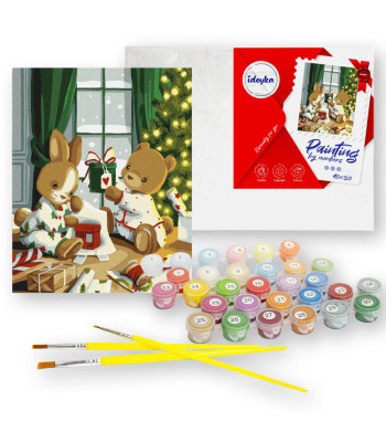 Šventinis paveikslas su rėmu ir metalinėmis dažų spalvomis