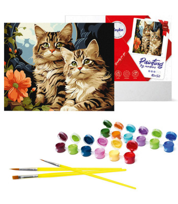 Piešimas pagal numerius "Magiški kačiukai"