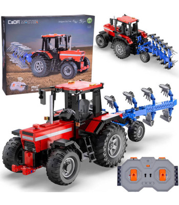 Didelis Konstruktorių Rinkinys 1675 Detalių 1:17 Traktorius + Plūgas Nuotoliniu Būdu Valdomas ZA5251