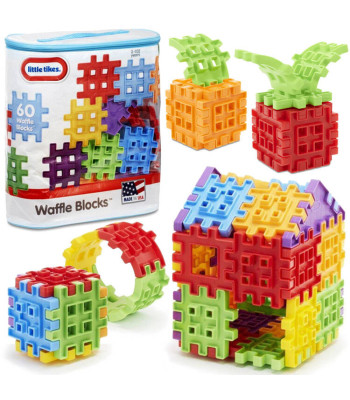 Little Tikes Kūrybiniai spalvoti Kubo Konstruktoriai WAFLE 60 vnt. + maišelis