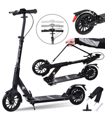 Didelė sulankstoma miesto paspirtukas su amortizatoriumi ir stabdžiais iki 100 kg SP0785