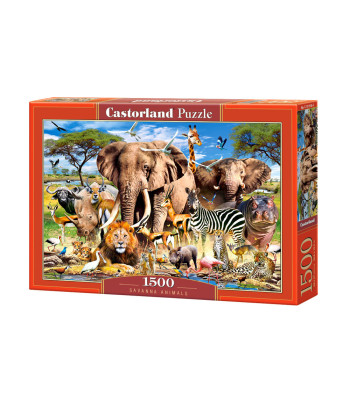 Puzzle 1500 dalių Savana Gyvūnai