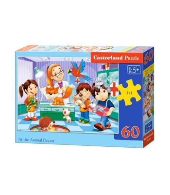 Puzzle 60 dalių - Pas gyvūnų gydytoją