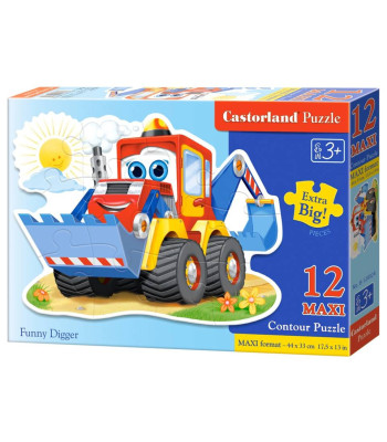 Dėlionė 12 elementų MAXI Juokingas Ekskavatorius