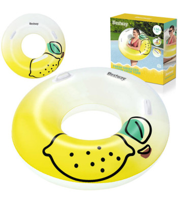 Bestway pripučiamas plaukimo ratas su rankenomis „Citrina“ 114 cm